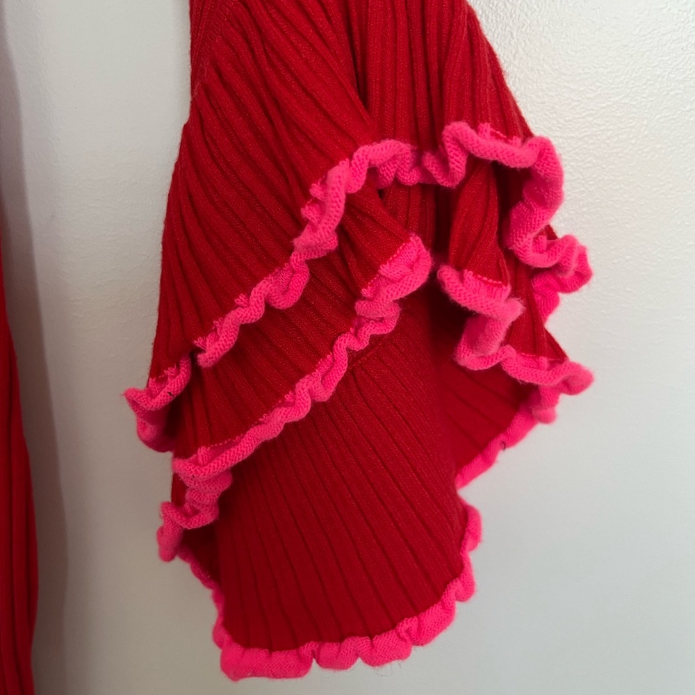 Red Ribbed Dress - Picture 3 of 3